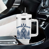 Support Wildlife Raise Twins Tumbler With Handle Twin Dad Mom Parent Bigfoot Family