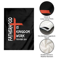 Fatherhood Is Kingdom Work Garden Flag Vintage Christian Dad Cross Bible Verse