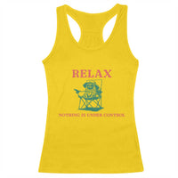 Chill Pug Racerback Tank Top Vintage Dog Lovers Relax Nothing Is Under Control Summer Chilling Vibes