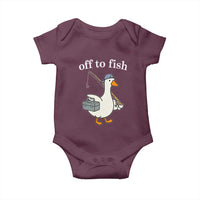 Funny Goose Fishing Baby Onesie Off to Fish Cute Waterfowl Angler Gift for Fishing Lovers