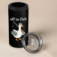 Funny Goose Fishing 4 in 1 Can Cooler Tumbler Off to Fish Cute Waterfowl Angler Gift for Fishing Lovers