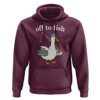 Funny Goose Fishing Hoodie Off to Fish Cute Waterfowl Angler Gift for Fishing Lovers