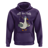 Funny Goose Fishing Hoodie Off to Fish Cute Waterfowl Angler Gift for Fishing Lovers