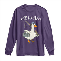 Funny Goose Fishing Long Sleeve Shirt Off to Fish Cute Waterfowl Angler Gift for Fishing Lovers