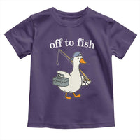 Funny Goose Fishing Toddler T Shirt Off to Fish Cute Waterfowl Angler Gift for Fishing Lovers