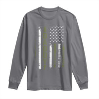 Daddy Husband Protector Hero Long Sleeve Shirt Fathers Day Vintage American Flag