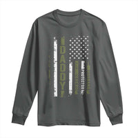 Daddy Husband Protector Hero Long Sleeve Shirt Fathers Day Vintage American Flag