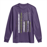 Daddy Husband Protector Hero Long Sleeve Shirt Fathers Day Vintage American Flag