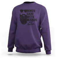 Bonus Dads With Beards Are Better Sweatshirt Retro Step Dad Fathers Day