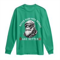 Bonus Dad Gifts Long Sleeve Shirt Retro Bigfoot Stepdad With Beards Are Better
