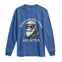 Bonus Dad Gifts Long Sleeve Shirt Retro Bigfoot Stepdad With Beards Are Better