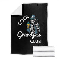 Cool Grandpas Club Throw Blanket Fathers Day Best Grandpa Skeleton