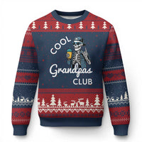 Cool Grandpas Club Ugly Christmas Sweater Fathers Day Best Grandpa Skeleton