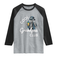 Cool Grandpas Club Raglan Shirt Fathers Day Best Grandpa Skeleton