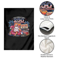 Christmas In July 250 Years 1776 2026 Patriotic Santa Flamingo Float Summer Xmas Garden Flag