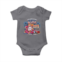 Christmas In July 250 Years 1776 2026 Patriotic Santa Flamingo Float Summer Xmas Baby Onesie