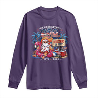 Christmas In July 250 Years 1776 2026 Patriotic Santa Flamingo Float Summer Xmas Long Sleeve Shirt