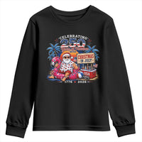 Christmas In July 250 Years 1776 2026 Patriotic Santa Flamingo Float Summer Xmas Youth Sweatshirt