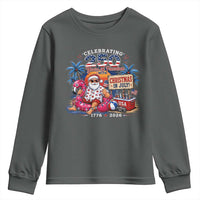 Christmas In July 250 Years 1776 2026 Patriotic Santa Flamingo Float Summer Xmas Youth Sweatshirt