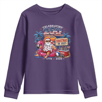 Christmas In July 250 Years 1776 2026 Patriotic Santa Flamingo Float Summer Xmas Youth Sweatshirt