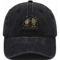 Dancing Lady Bugs Happy Little Insects Nature Lovers Washed Cotton Baseball Cap