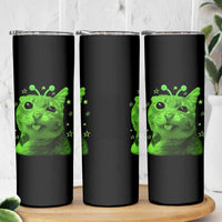 Funny Alien Cat Meme Retro Y2K Vintage Space Kitty Skinny Tumbler