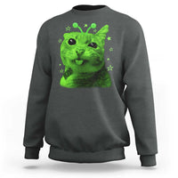 Funny Alien Cat Meme Retro Y2K Vintage Space Kitty Sweatshirt