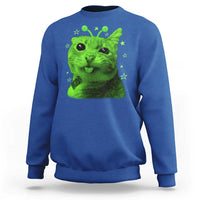 Funny Alien Cat Meme Retro Y2K Vintage Space Kitty Sweatshirt