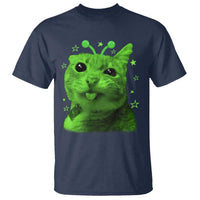 Funny Alien Cat Meme Retro Y2K Vintage Space Kitty T Shirt
