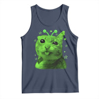 Funny Alien Cat Meme Retro Y2K Vintage Space Kitty Tank Top