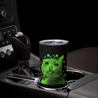 Funny Alien Cat Meme Retro Y2K Vintage Space Kitty Tumbler Cup