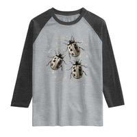Cute Ladybug Y2k Grunge 2000s Alt 90s Vintage Star Dots Teen Raglan Shirt