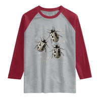 Cute Ladybug Y2k Grunge 2000s Alt 90s Vintage Star Dots Teen Raglan Shirt
