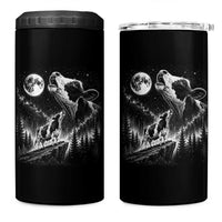 Cow Howling at Moon Vintage 90s Graphic 4 in 1 Can Cooler Tumbler Retro Farm Animal Country Western Gift