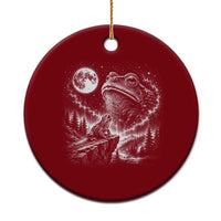 Frog Moon Ceramic Ornament Vintage 90s Frog Howling to Moon Parody Meme