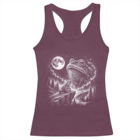 Frog Moon Racerback Tank Top Vintage 90s Frog Howling to Moon Parody Meme