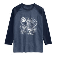 Frog Moon Raglan Shirt Vintage 90s Frog Howling to Moon Parody Meme