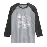 Frog Moon Raglan Shirt Vintage 90s Frog Howling to Moon Parody Meme