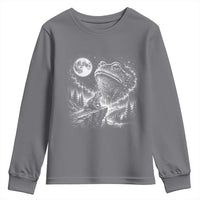 Frog Moon Youth Sweatshirt Vintage 90s Frog Howling to Moon Parody Meme