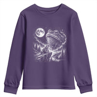 Frog Moon Youth Sweatshirt Vintage 90s Frog Howling to Moon Parody Meme