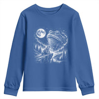 Frog Moon Youth Sweatshirt Vintage 90s Frog Howling to Moon Parody Meme