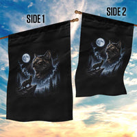 Tortoiseshell Cat Howling To The Moon Garden Flag Tortie Cat Lover 90s Retro