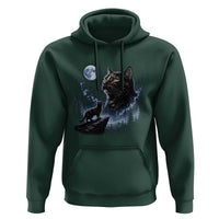 Tortoiseshell Cat Howling To The Moon Hoodie Tortie Cat Lover 90s Retro
