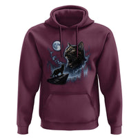 Tortoiseshell Cat Howling To The Moon Hoodie Tortie Cat Lover 90s Retro