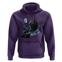Tortoiseshell Cat Howling To The Moon Hoodie Tortie Cat Lover 90s Retro