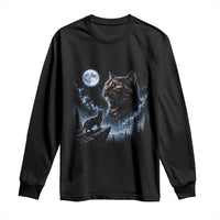 Tortoiseshell Cat Howling To The Moon Long Sleeve Shirt Tortie Cat Lover 90s Retro