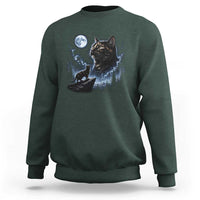 Tortoiseshell Cat Howling To The Moon Sweatshirt Tortie Cat Lover 90s Retro