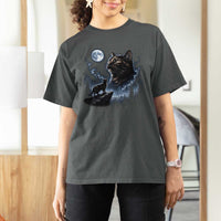 Tortoiseshell Cat Howling To The Moon T Shirt For Women Tortie Cat Lover 90s Retro
