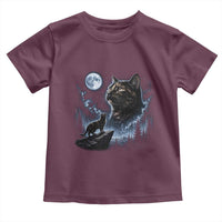 Tortoiseshell Cat Howling To The Moon Toddler T Shirt Tortie Cat Lover 90s Retro