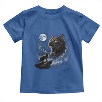 Tortoiseshell Cat Howling To The Moon Toddler T Shirt Tortie Cat Lover 90s Retro